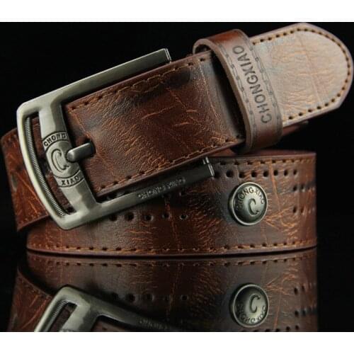 2017 Fashion Man Belt Vintage Waist Band Designer Belts For Men Pin Buckle Retro Belt Pu Leather Belt ceinture homme marque W35