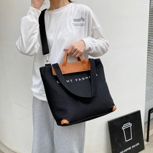 Bags handbags new 2021 Korean version of the shoulder bag female messenger bag large-capacity canvas shoulder bag shopping bag