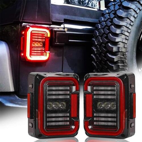 Reverse Light Unique"C" Shaped Design LED Tail Lights For Jeep Taillights DOT EMARK E9 30W Jeep Wrangler JK JKU 2007-2018 2017