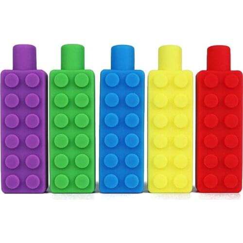 Pencil Toppers, 3 Pack Silicone Therapy Toys Chewy Oral Motor Tubes Sensory Fidget Toy Chew Buddy for Autism, Special Needs