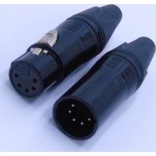 High quality 100Pcs/lot xlr 5pin connector audio plug microphone plug with 50PCS NC5MXX & 50PCS NC5FXX 5pin gold plated