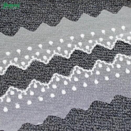 YACKALASI 15 Yds Tulle Embroidered Lace Fabric Soft Tulle Sewing Lace Flower Skirt Apparel Trims Scalloped Appliqued 5CM