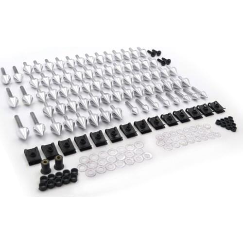 Aftermarket free shipping motorcycle parts Universal Spike Fairing windscreen Bolts For Honda CBR 600 929 954 900 RR Silver