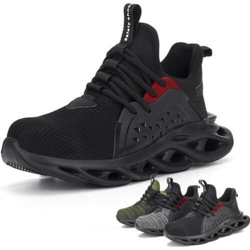 Safety shoes mens breathable wear-resistant fly-woven surface safety protection anti-smashing anti-piercing work shoes