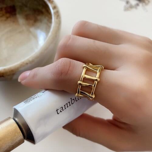 SHANICE 100% 925% Sterling Silver Open Ring Hollow Chain Rings For Women Bridal Wedding Engagement Jewelry Opening Antique