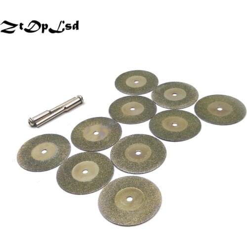 ZtDpLsd 10pcs 30mm Dremel Accessories Diamond Grinding Wheel Saw Mini Circular Saw Cutting Disc Dremel Rotary Tool Diamond Disc