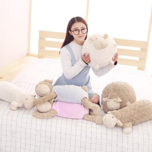 New Korea Round Sheep Sleeping Sheep Plush Toy INS High Quality Pillow Children Lovers Birthday Valentines Day Gift 1pcs
