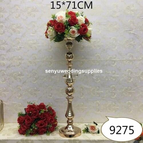 12pcs )Best selling 70cm tall wedding gold candelabra centerpiece on sale senyu1534
