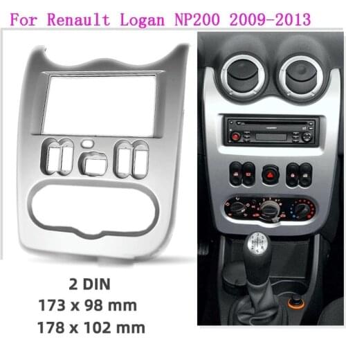 2 Din Car Radio Fascia Stereo DVD Adapter Facia Panel Cover Frame Bezel For Renault Logan Sandero Dacia Duster For Nissan NP200