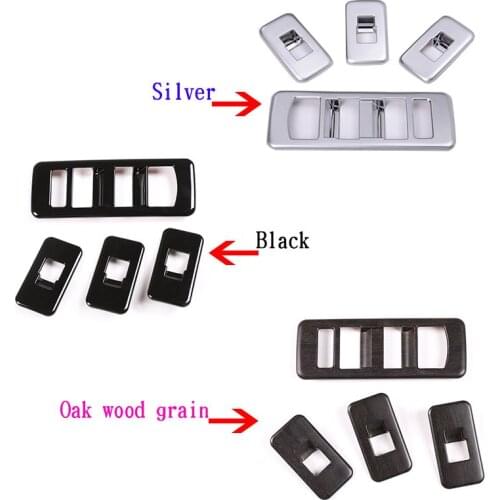 3 Color For Land Rover Discovery 5 2017-2020 L462 LR5 Car ABS Chrome Black Interior Window Lift Switch Button Cover Trim 4pcs
