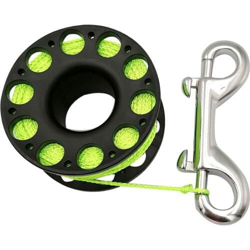 30m Scuba Diving Wreck Reel With Brass Double Ended Snap Clip Cave Finger Spool Wreck Guide Line Reel