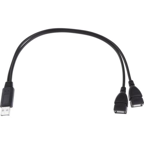 30cm USB A Male to 2Port USB Female Y-Splitter Extension Adapter Cable