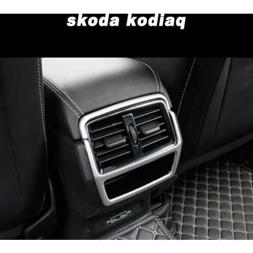 Car Armrest Back Air Vent Rear Outlet Frame Cover Chrome for Skoda Kodiaq 2017 2018 2019 2020 2021 Interior Accessories Auto