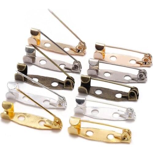 20 25 30 35mm Safety Brooch Pins 50pcs/lot Adhesive Brooch Clip Coat Pins Settings Blank Base for DIY Jewelry Making Supplies