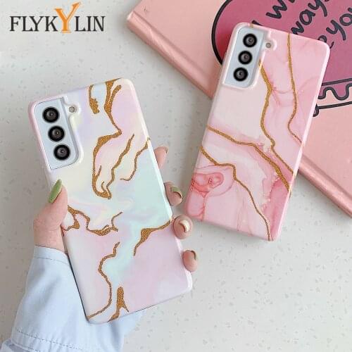 Gradient Marble Phone Case For Samsung Galaxy A52 A72 A12 A32 5G S21 Ultra S21+ S20 FE A50 A51 A70 A71 Soft Silicone IMD Cover