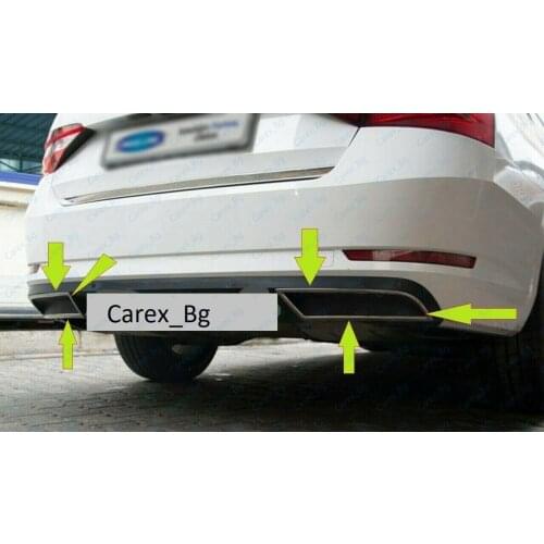 Skoda Superb III 3V 2015Up Chrome Exhaust Deflectors Frame 2pcs Stainless Steel