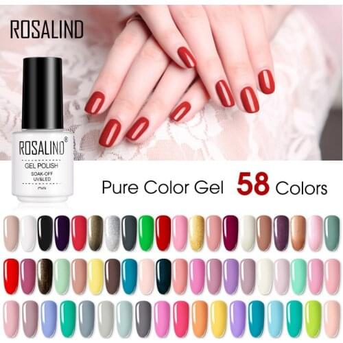 ROSALIND Gel Nail Polish Hybrid Varnishes Semi Permanent UV Nail Polish All For Manicure Soak Off Pure Color Gel Polish Lacquer