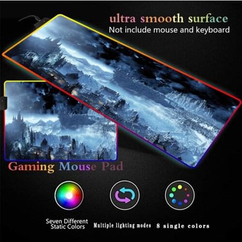 Fantasy Landscape Gaming Computer Mousepad RGB Large Mouse Pad XXL Big Mouse Mat Custom Play Desk Mat Backlit Keyboard Mause Pad