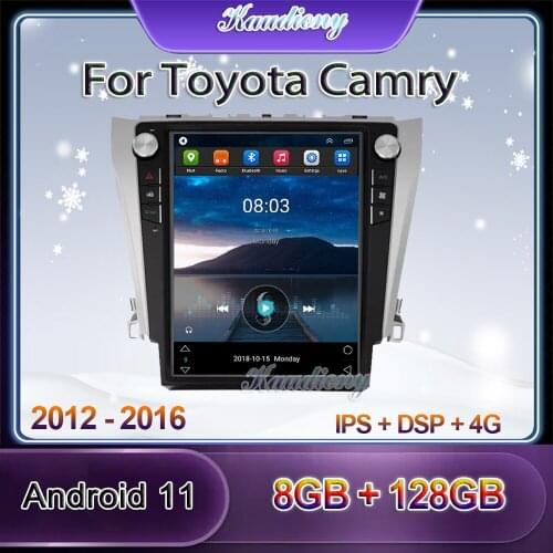 Kaudiony 12.1 inch Tesla Style Android 10.0 Car Radio For Toyota Camry Car DVD Player Auto GPS Navigation Stereo 4G BT 2012-2016