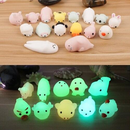 Kawaii Luminous Mochi Squishes Squishy Toys Squishi Antistress stress relief cube Squishies Anti Stress squishy kawaii Toys