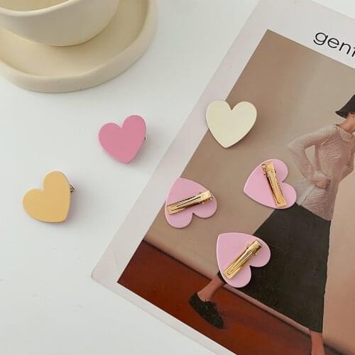 Koera Sweet Candy Colors Love Heart Hair Clip Hairpins For Women Girls Hair Clips Kids Lovely Barrette Hair Accessories