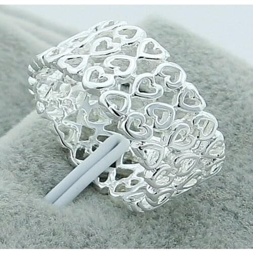 BABYLLNT New Simple Design 925 Silver Ring Fashion Full Of Love Finger Rings Women Female Birthday Jewelry Anel Gift