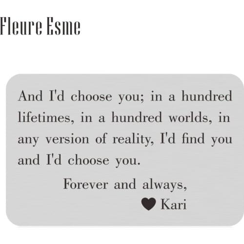 Valentines Day Wallet Insert Card Husband Gifts for Men From Wife Girlfriend Birthday Gifts for Him Groom Bride