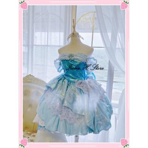 Custom made/size LOVELIVE fairy tale Eli Ayase Cosplay Costume blue dress female