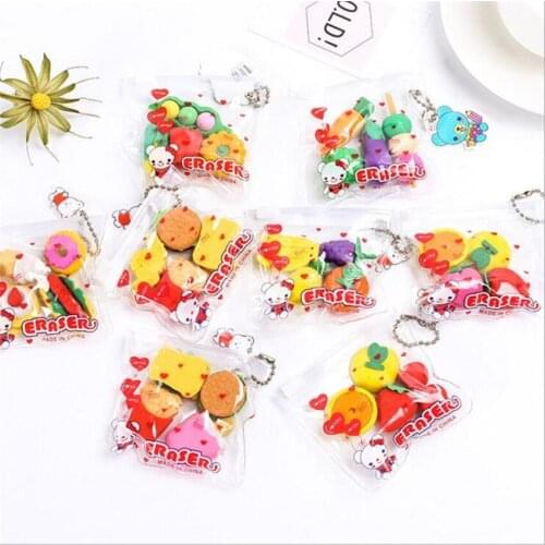12 Packs New cute eraser Food animal Eraser Set stationery student supplies Special children Gifts