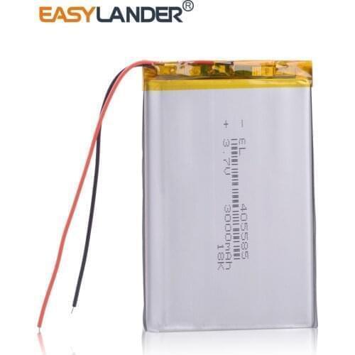 3.7V 405585 PLIB Polymer Lithium Li Ion Li-po Rechargeable 3000mAh Battery Durable For Tablet Pc Power Bank E-book power bank