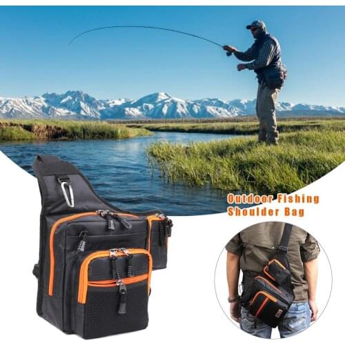 Multifunctional Outdoor Fishing Gear Shoulder Bag Cross-body Fishing Tackles Utility Storage Messenger Bag Fishing Bag