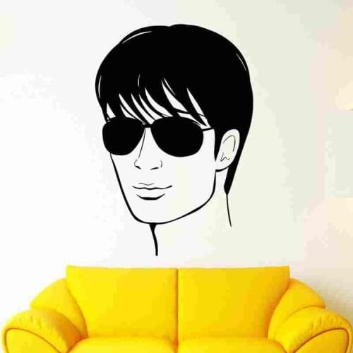 Man Barber Shop Sticker Bread Haircut Decal Posters Vinyl Wall Art Decals Decor Windows Decoration Mural