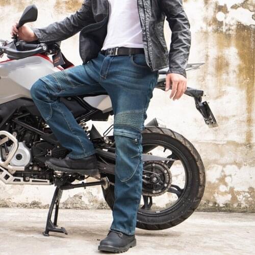Moto pants Windproof and waterproof plus velvet jeans men and women motorcycle pants cycling jeans off-road trousers