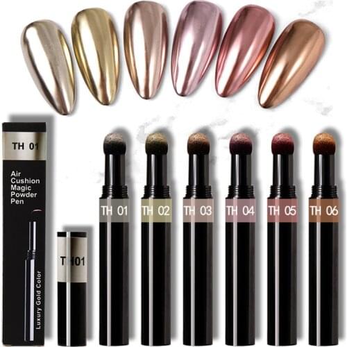 Manicure Titanium Powder Magic Pen Nail Brush Set Gradient Sponges Nail Art Brushes Pen Glitter Picking Dotting Tools Manicure