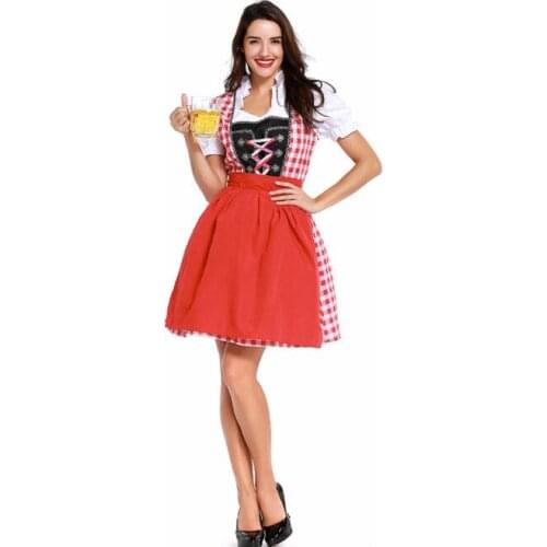 Germany Bavaria Oktoberfest beer festival work clothes Costume Halloween Carnival Party Cosplay Fancy short dress A039
