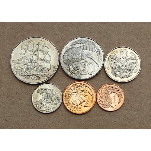 New Zealand 1 Set 6 Pieces Coins Old Original Coin Collectible Edition Real Rare Commemorative Random Year
