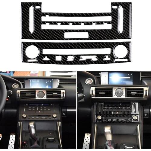 New Carbon Fiber Center Console CD Panel Trim Air Conditioning Sticker For LEXUS IS250 /300/ IS350 /200 2014-2018 Interior