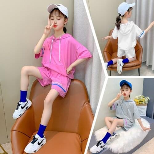 Teenage Girls Clothes 2021 Summer Kids Baby Kids Clothes Short Sleeve Top+Pant 2pcs Outfit Suit Children Clothing for Girls Sets