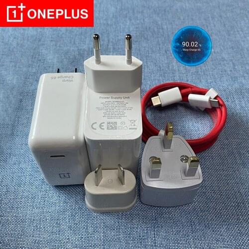 Original Oneplus Warp Charge 65W EU AU US UK Plug Quick Charger Type C To USB C Cable One Plus 9 pro 9R 8T Nord 2 5G For ipad