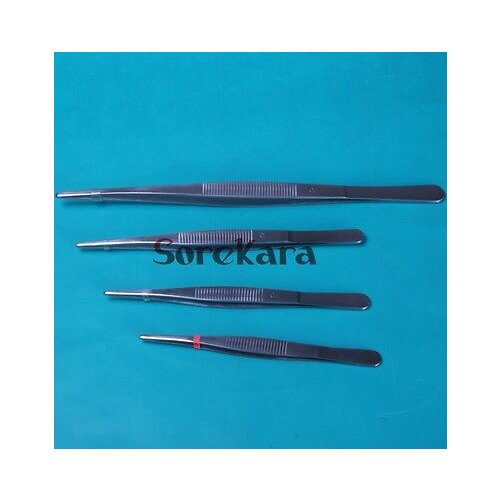 14/16/18/20/25/30cm Stainless Steel Tweezer Straight Round Tip Chemistry Medical Tool