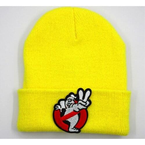 LDSLYJR Cotton ghost embroidery Thicken knitted hat winter warm hat Skullies cap beanie hat for men and women 308