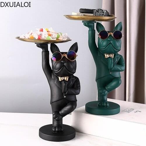 DXUIALOI Nordic Animal Sculpture Storage Tray Resin Crafts Home Entrance Key Living Room Desktop Candy Storage Decoration