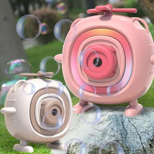 Full Automatic Funny Cute Cartoon Childrens Bubble Machine Camera With Music Toys Girlfriend Childrens Gifts
