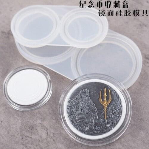 Transparent Silicone Mould Resin Decorative DIY Commemorative coin collection box coin box Mold epoxy resin molds for jewrly