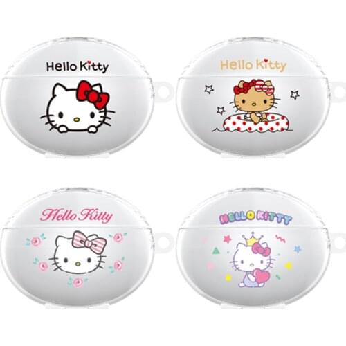 Hello Kitty Transparent TPU Soft Shell Protective Cover for Huawei Freebuds4I Washable Anti-Fall Shockproof Earphone Cover
