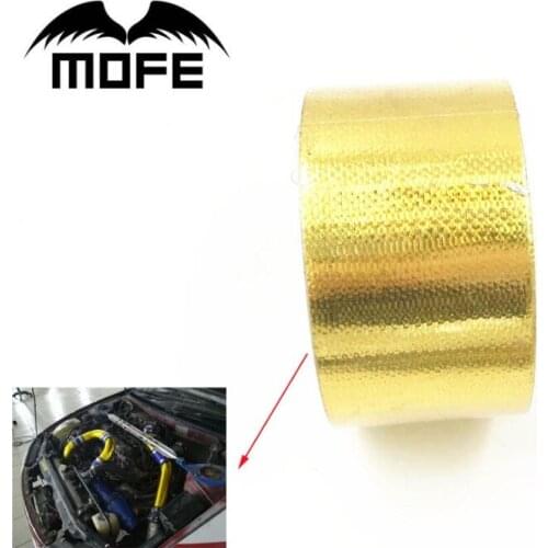 MOFE 2"x5 Meter Self-Adhesive Heat Reflective Tape Car Truck Motorcycle Fiberglass Heat Shields Reflect Adhesive Wrap Barrier