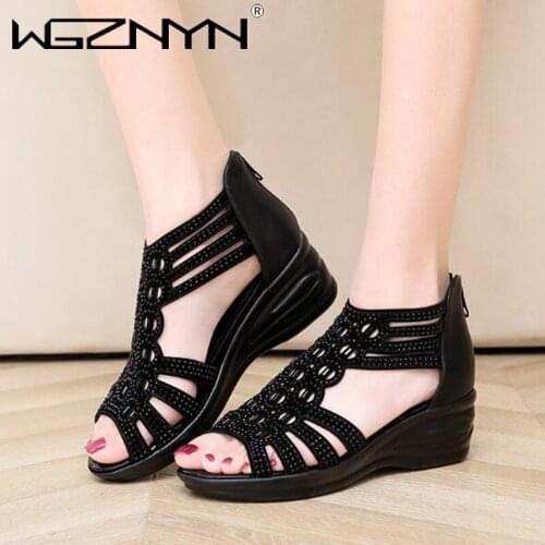 Summer Fish Mouth Sandal for Woman New Arrival Womens Summer Footwear Hollow Out Bohemia Back Zipper Casual Sandal Woman Shoes