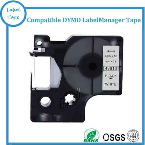 Compatible dymo d1 label 43613 black on white dymo label manager tape