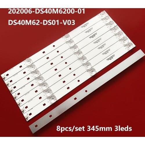 LED Backlight Lamp strip 3 lamp For 202006-DS40M6200-01 DS40M62-DS01-V02 V03 DSBJ-WG B40C61 40X 3V/LED