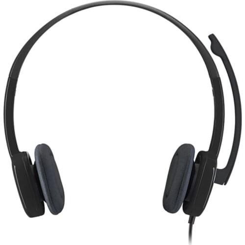 Manufacturer refurbished(Used): Logitech H151 Stereo Headphones Multi-device headsets with Boom Microphone in-line controls 1.8m